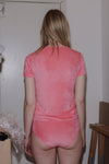 BASERANGE short-sleeved T-shirt TOOT-VE-AU23 drunk powder